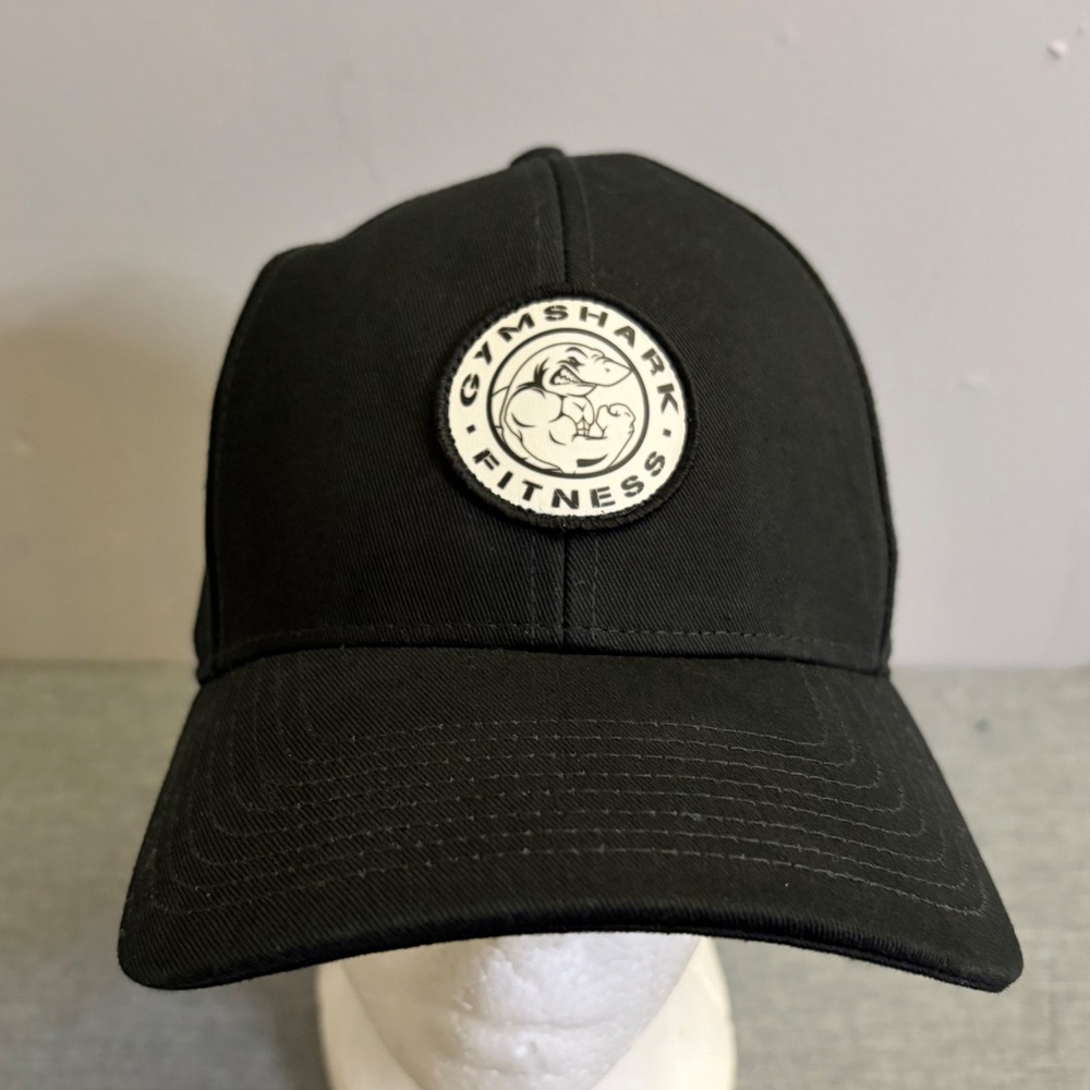 Gymshark Fitness Baseball Cap Unisex OS Black Adjustable Logo Patch Hat